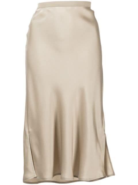 ANINE BING Erin slit-detail Silk Skirt - Farfetch | Farfetch Global
