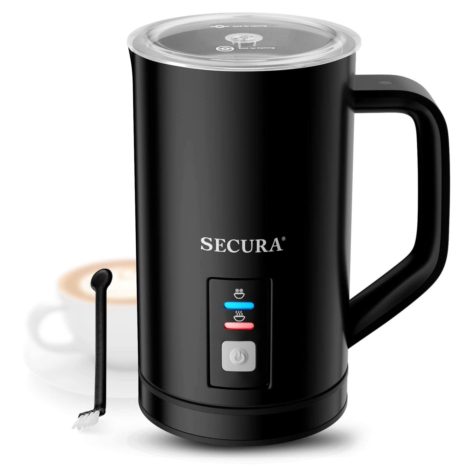 Secura 𝗠𝗶𝗹𝗸 𝗙𝗿𝗼𝘁𝗵𝗲𝗿, Electric Milk Steamer Stainless Steel, 8.4o... | Amazon (US)