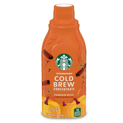 Starbucks Pumpkin Spice Flavored Cold Brew Concentrate, Multi-Serve, Naturally Flavored - 32 fl oz | Target
