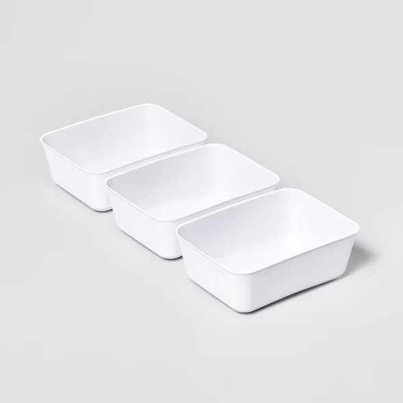 3pk Medium Storage Trays White - Room Essentials™ | Target
