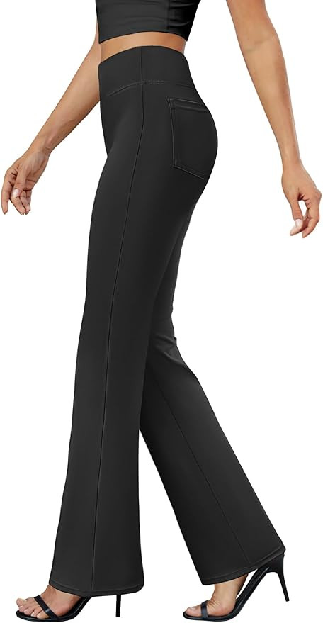 Womens Bootcut Dress Pants Business Casual Work Pants with Pockets High Waist Stretchy Trousers P... | Amazon (US)