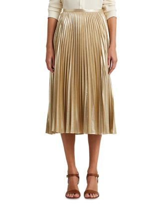 Pleated Metallic Midi Skirt | Bloomingdale's (US)