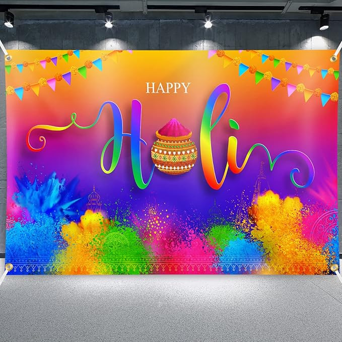 craftshou Holi Party Backdrop 70.8 x 43.3inch Indian Colorful Graffiti Photography Wall Backgroun... | Amazon (US)