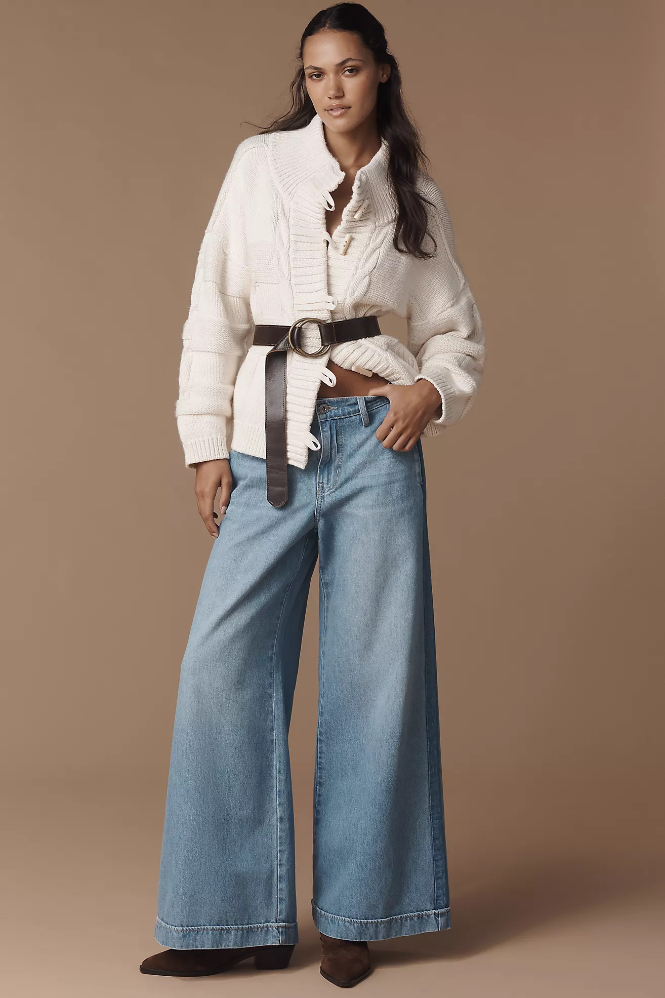 Outland Denim Lotus Mid-Rise Wide-Leg Jeans | Anthropologie (US)