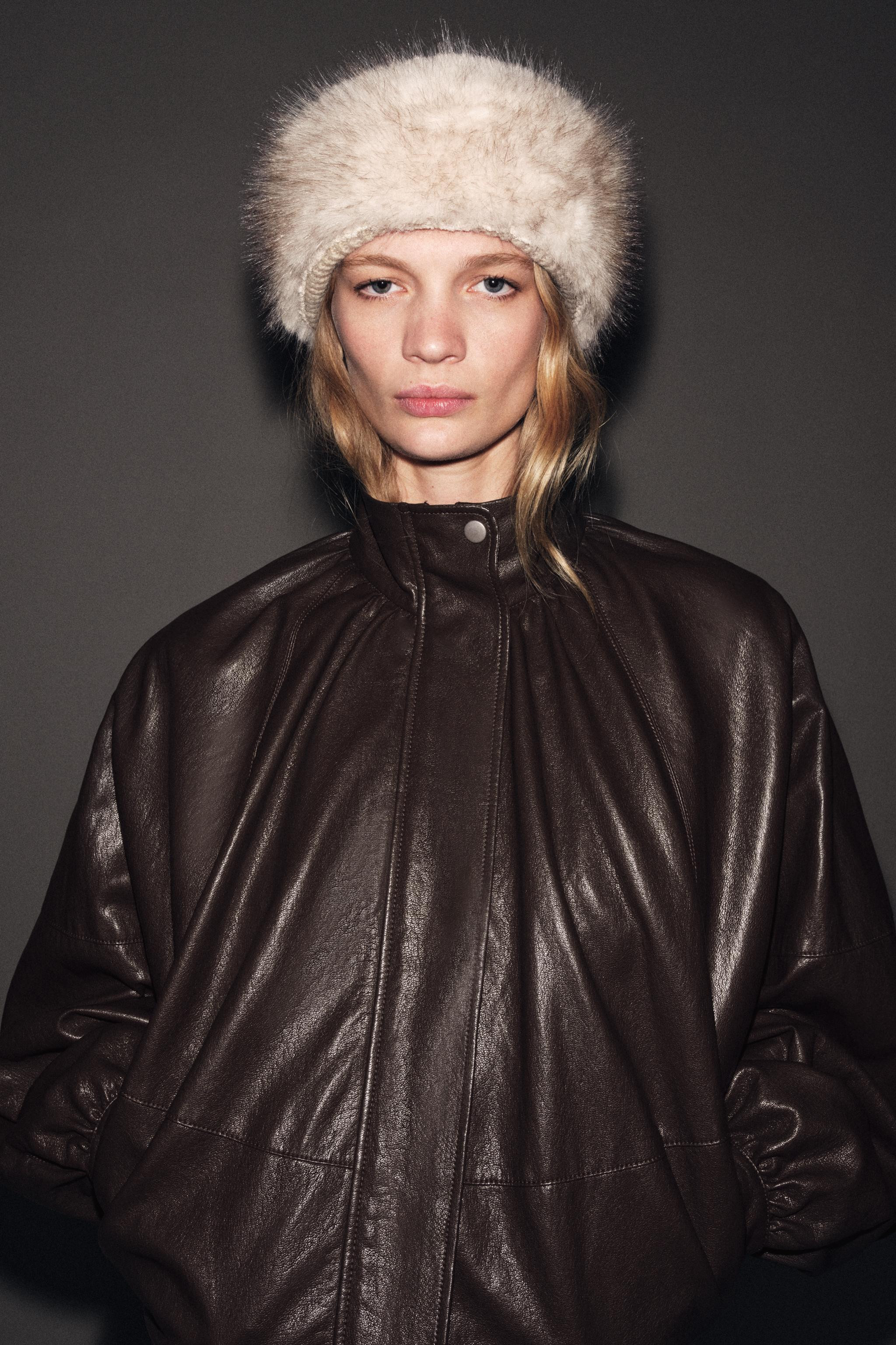 FAUX FUR KNIT BEANIE | Zara US