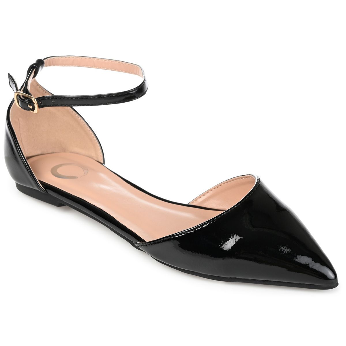 Journee Collection Womens Reba Buckle Pointed Toe Ballet Flats | Target