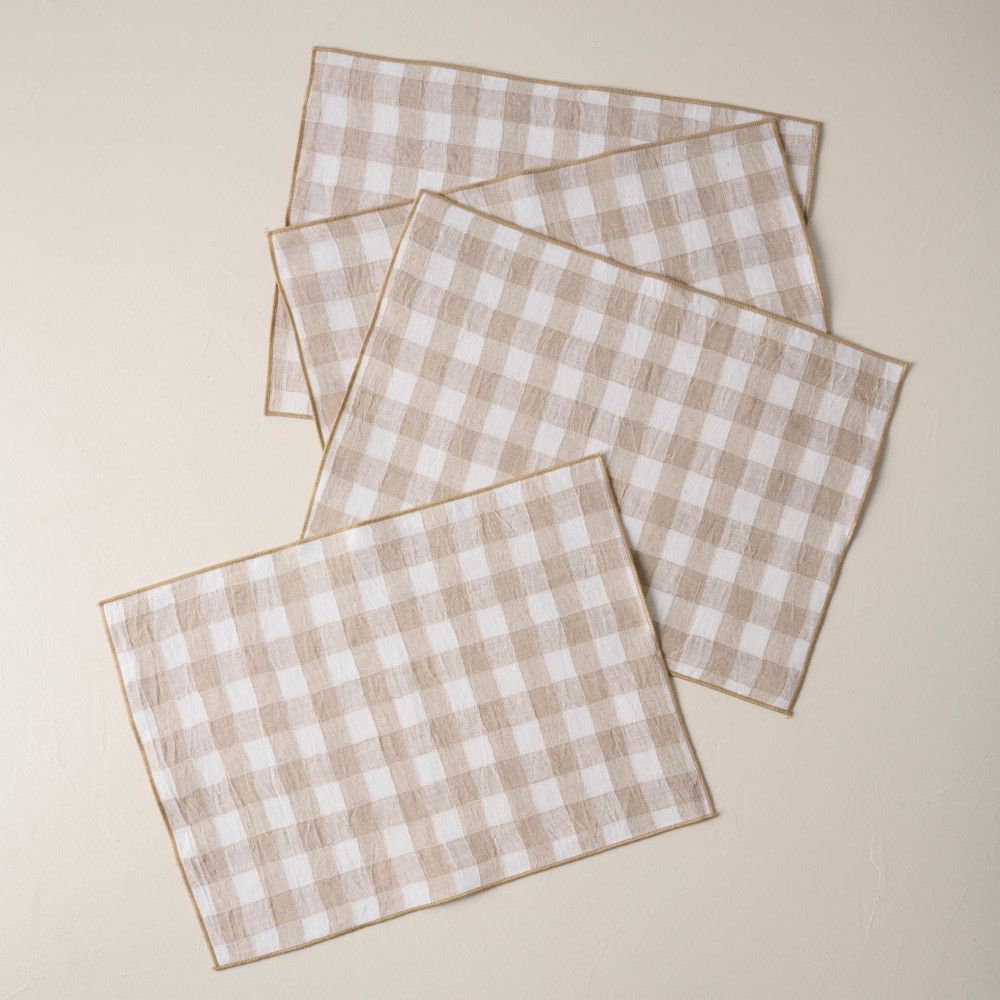 Wheat Gingham Placemat Set of Four | Magnolia