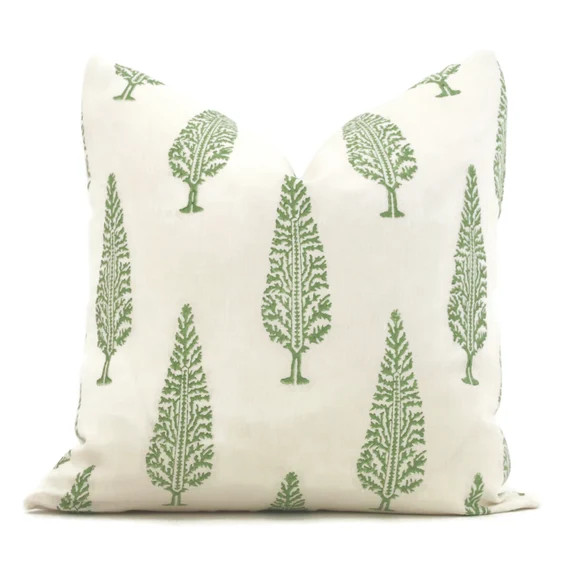 Schumacher Green Juniper Decorative Pillow Cover  18x18, 20x20, 22x22, Eurosham or lumbar, toss p... | Etsy (US)