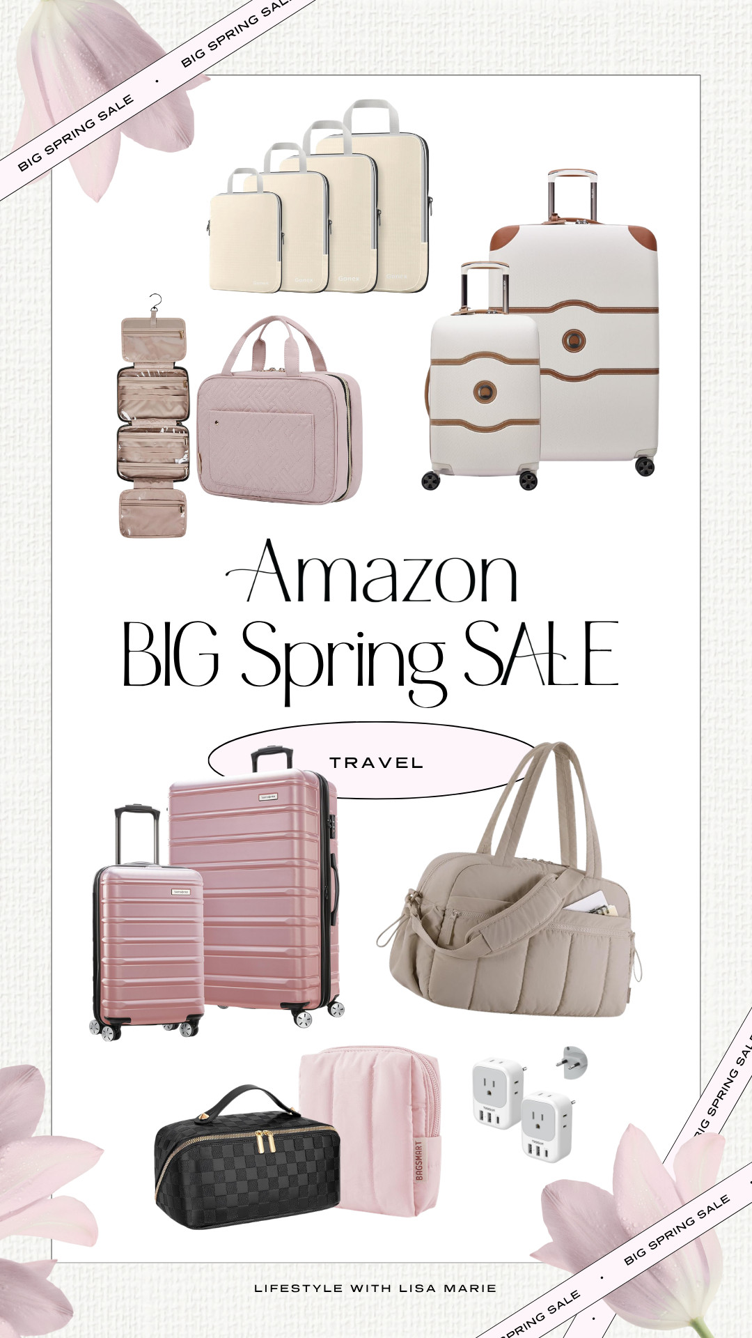 Amazon big spring sale. Suitcases, cosmetic bags, tote bags and packing cubes for travel. Neutral and luxe luggage. Travel hacks. 

 

#LTKPetite #LTKSaleAlert #LTKTravel