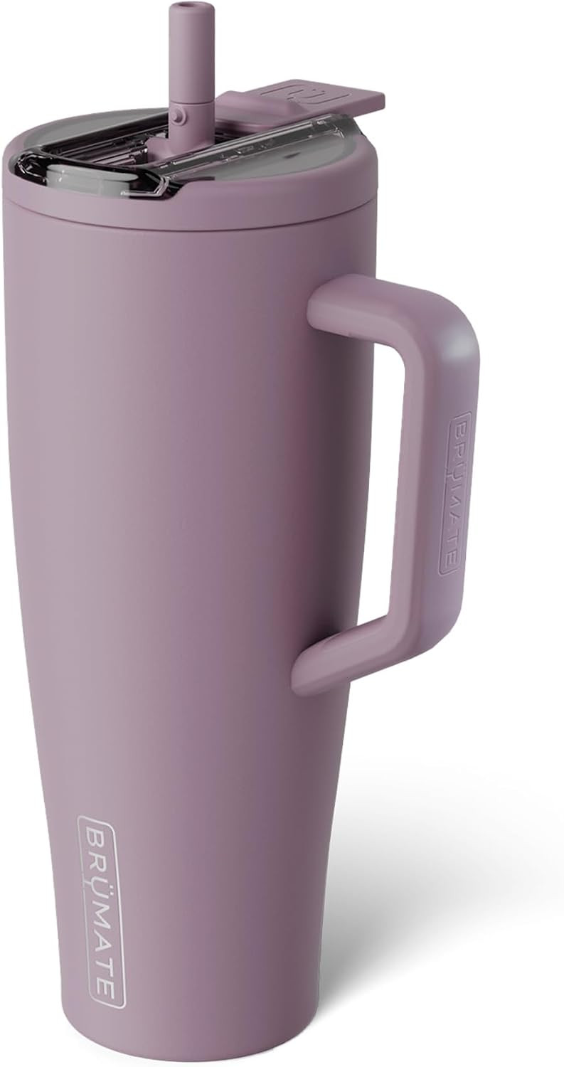 BrüMate Era Flip 40oz Tumbler with 100% Leakproof Covered Straw Lid | Hygienic Covered Straw | Insulated Stainless Steel Water Bottle with Handle | Cup Holder Friendly | BPA-Free (Lilac Dusk) | Amazon (US)