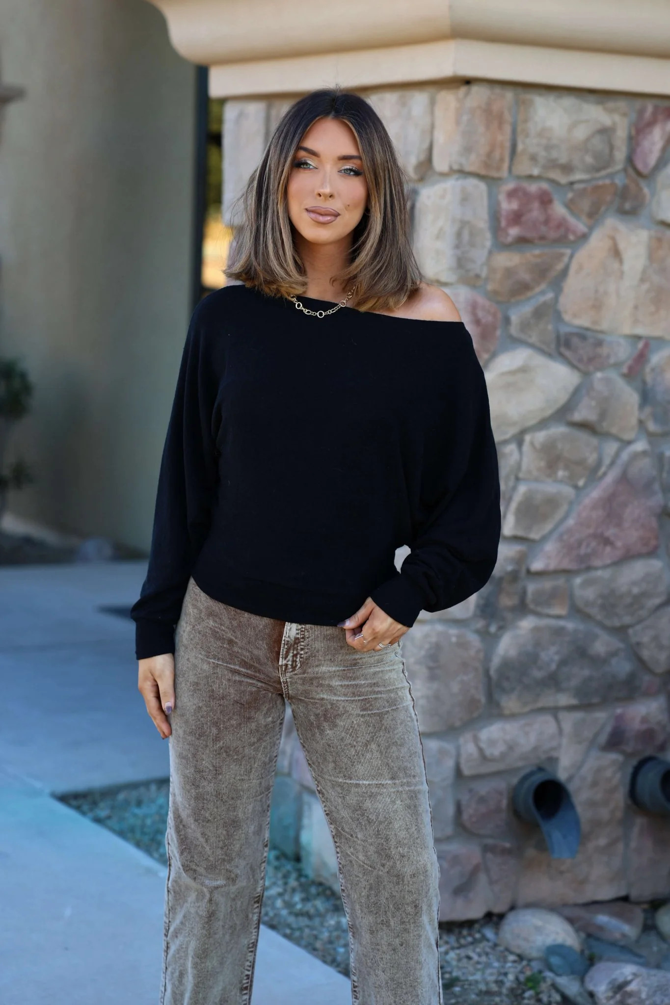 Black Off The Shoulder Crepe Top | Magnolia Boutique