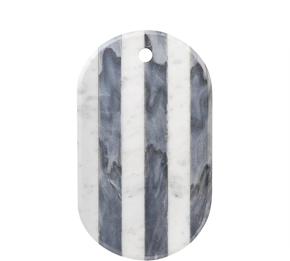 GoCraft White & Grey Marble Cutting Board | Decorative Marble Cheese Tray Charcuterie Platter Ser... | Amazon (US)