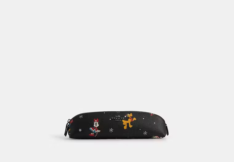Disney X Coach Pencil Case With Holiday Print | Coach Outlet US