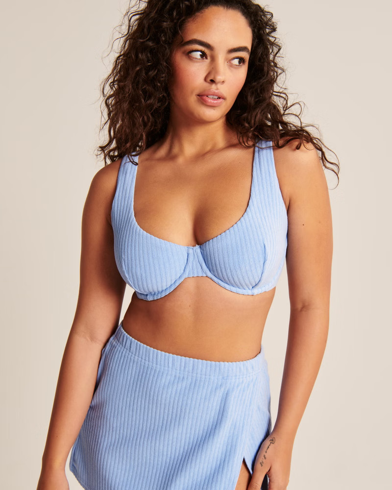 Curve Love Terry Wide Strap Underwire Bikini Top | Abercrombie & Fitch (US)