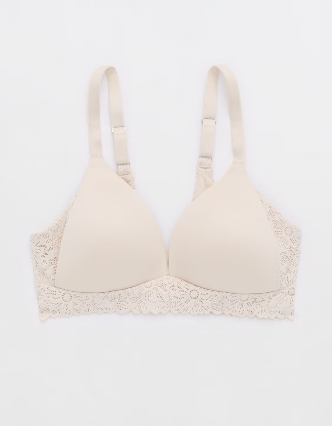 Aerie Real Sunnie Wireless Lightly Lined Blossom Lace Trim Bra | American Eagle Outfitters (US & CA)