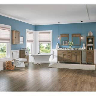 Home Decorators Collection Stanhope 49 in. Reclaimed Oak Single Vanity with Crystal White Enginee... | The Home Depot