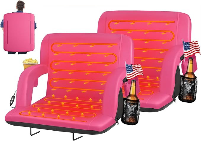 HOPERAN Heated Stadium Seats for Bleachers with Back Support Wide Cushion, Extra Portable Bleache... | Amazon (US)