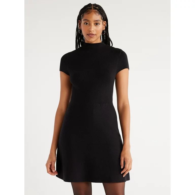 Scoop Women’s A-line Mini Dress with Cap Sleeves, Sizes XS-XXL - Walmart.com | Walmart (US)