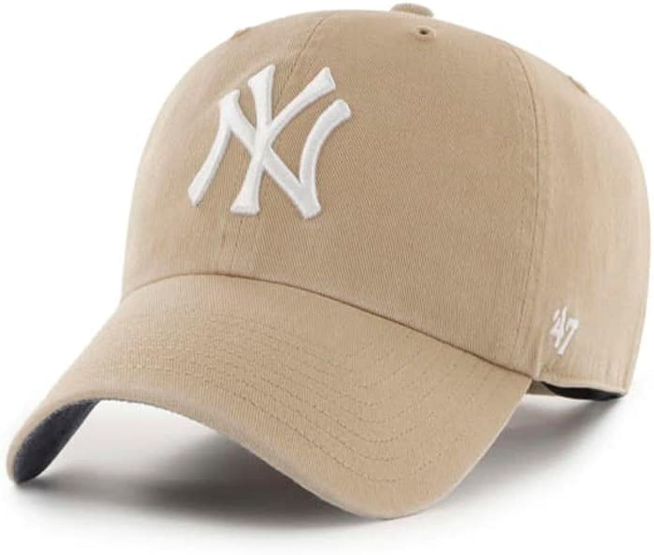 '47 New York Yankees Mens Womens Chambray Ballpark Clean Up Adjustable Strapback Khaki Hat with W... | Amazon (US)