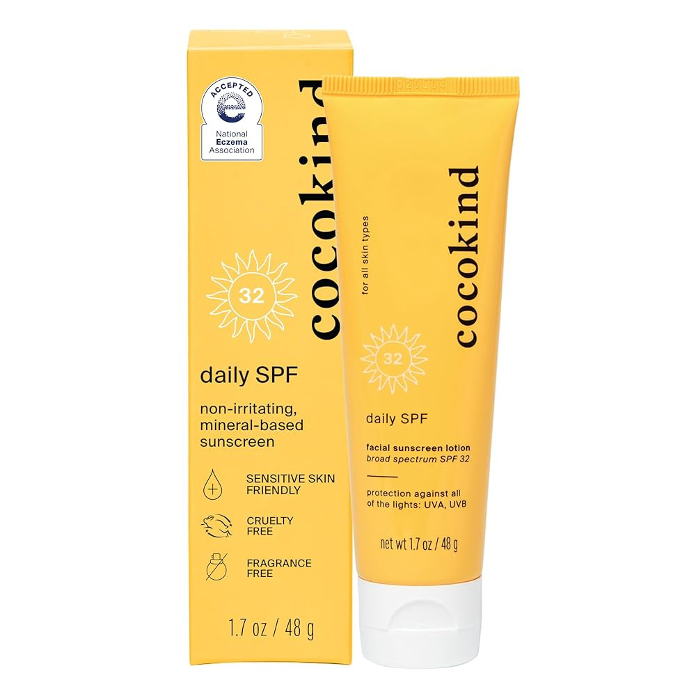 Cocokind Daily SPF, Mineral Face Sunscreen with Zinc Oxide, SPF 32, Reef Safe, Unscented, All Ski... | Amazon (US)