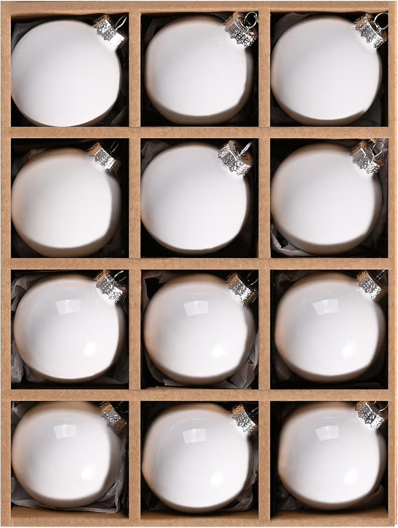 WDS WONDROUS 12Pcs White Christmas Ball Ornaments, 2.36” Matte and Shiny Glass Ornaments Set fo... | Amazon (US)