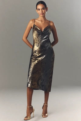 Maeve Sleeveless Cowl-Neck Slip Midi Dress | Anthropologie (US)