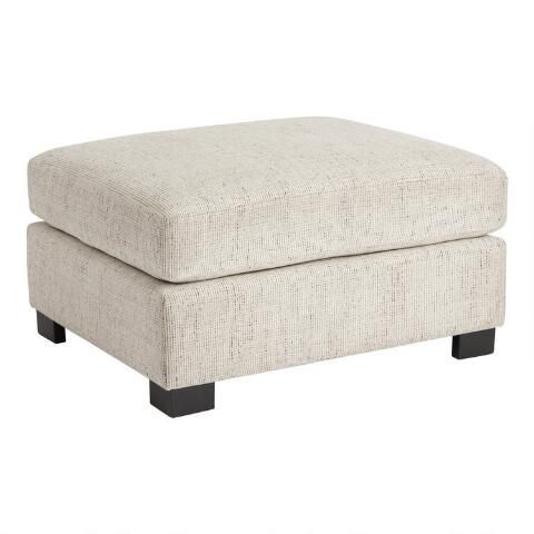 Cream Hayes Modular Sectional Ottoman | World Market