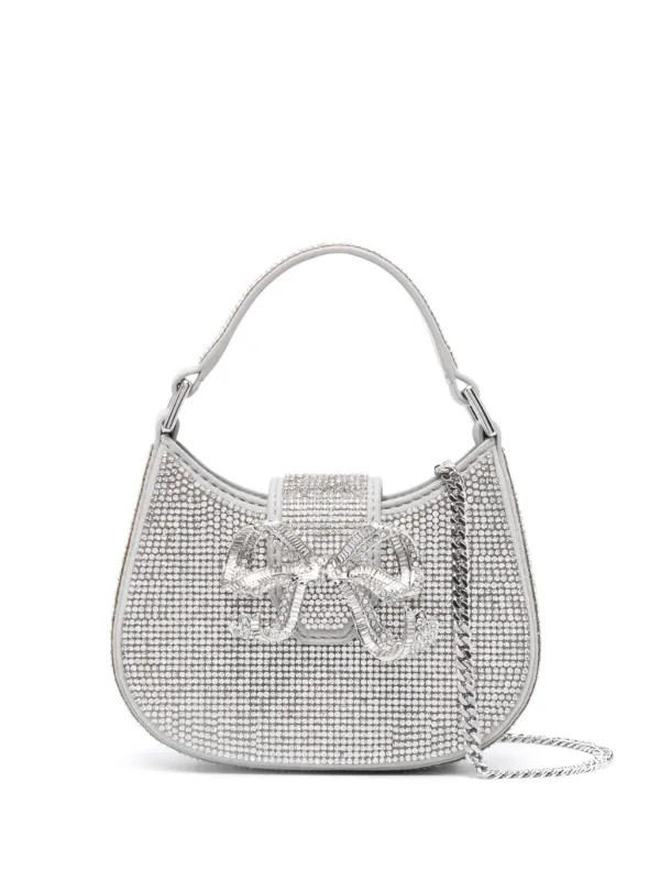 Self-Portrait Crescent Bow rhinestone-embellished Mini Bag - Farfetch | Farfetch Global
