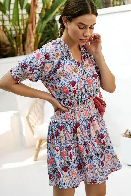 Roller Rabbit Ikat Paisley Fiorella Midi Dress | Anthropologie (US)