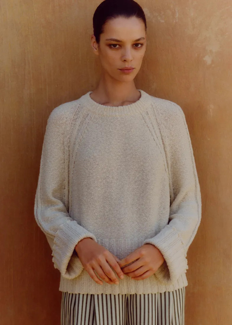 Cotton Bouclé Relaxed Jumper | ME+EM Global (Excluding US)