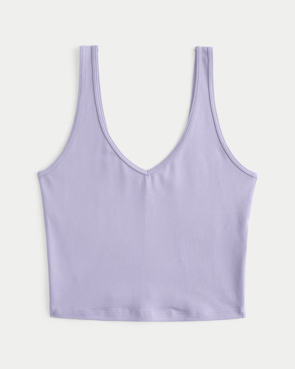 Women's Soft Stretch Seamless Fabric Crop V-Neck Tank | Women's Clearance | HollisterCo.com | Hollister (US)