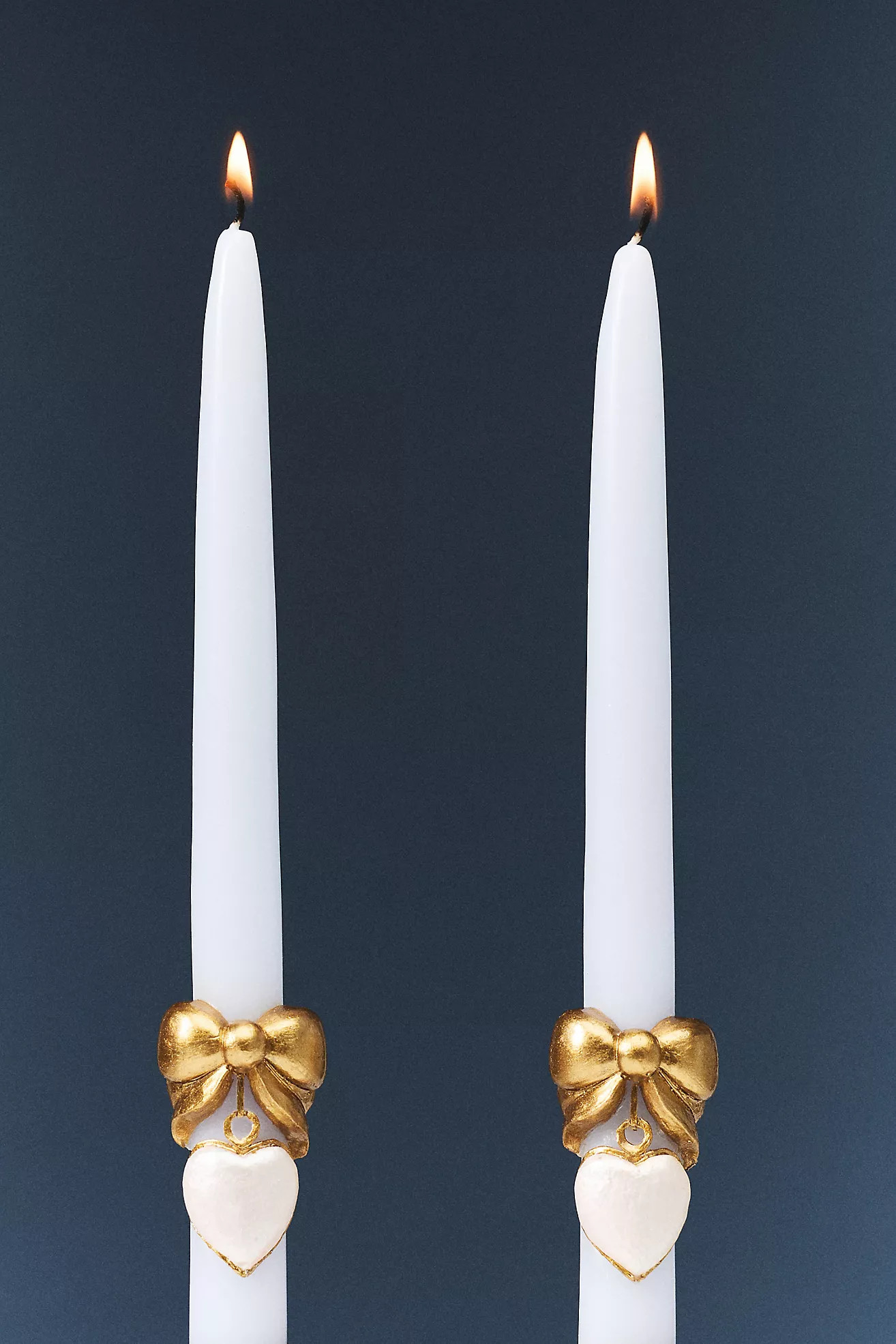 Valentine's Day Bow Charm Tapers, Set of 2 | Anthropologie (US)