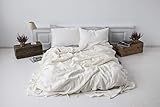 Off White 100% Linen Duvet Pillow Cover Set 3pcs Soft Washed Natural European Flax Basic Style Solid | Amazon (US)