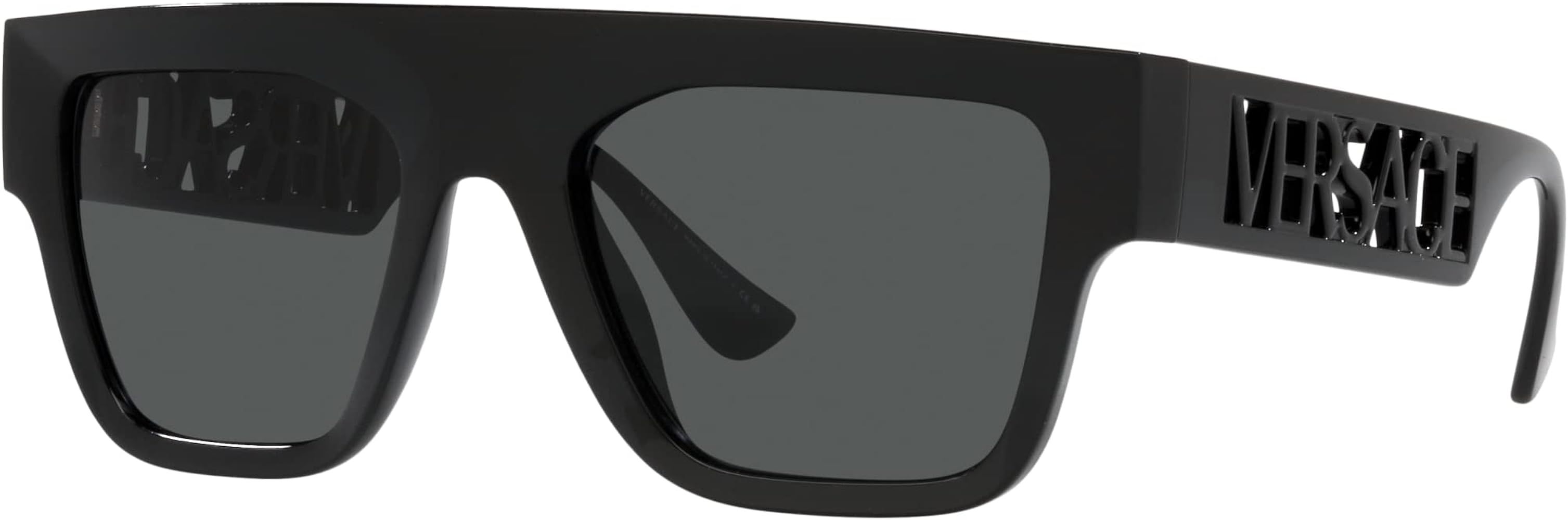 Versace Man Sunglasses Havana Frame, Dark Grey Lenses, 53MM | Amazon (US)