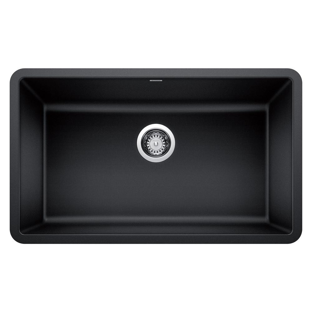 PRECIS Undermount Granite Composite 30 in. Single Bowl Kitchen Sink in Anthracite | The Home Depot