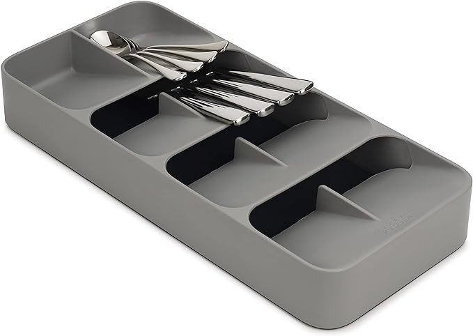 Joseph Joseph DrawerStore Compact Cutlery Organizer Kitchen Drawer Tray, Large, Gray | Amazon (US)