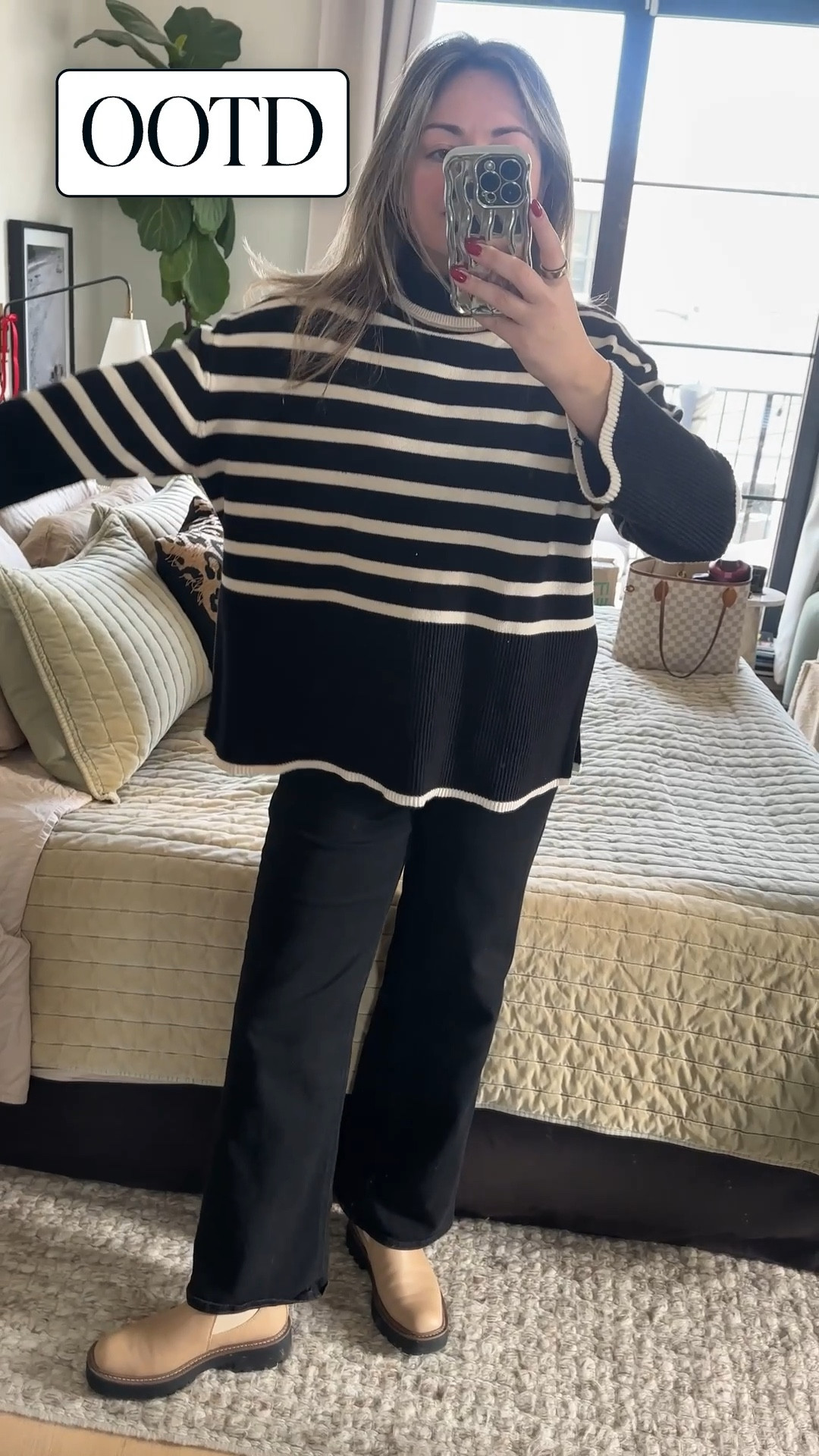 This oversized striped turtleneck is a few years old, but it’s still one of my favorite Amazon finds!! 🖤

My jeans are on sale for $19!!! Love the fit of these high waist wide leg jeans.

My exact boot color is Sesame if you’re looking for them on resale sites!

#LTKFindsUnder50 #LTKSaleAlert #LTKootd
