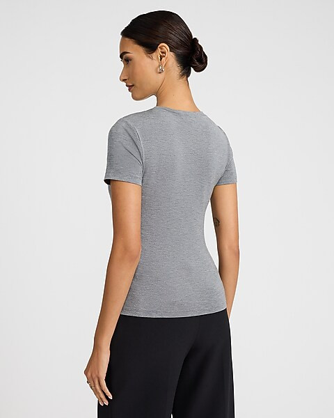 Supersoft Fitted Double Layer Crew Neck Tee | Express