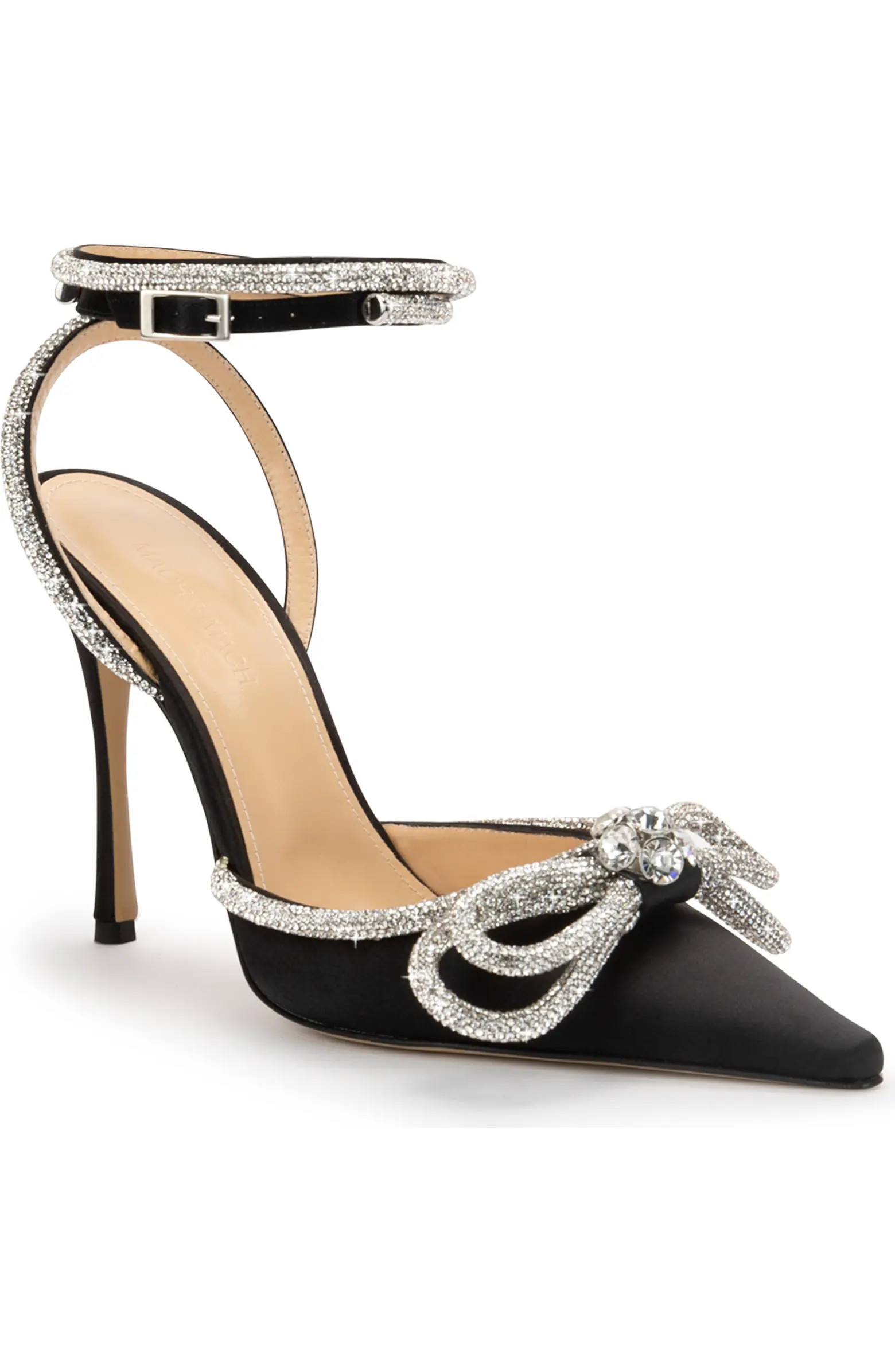 Double Crystal Bow Pointed Toe Pump (Women) | Nordstrom