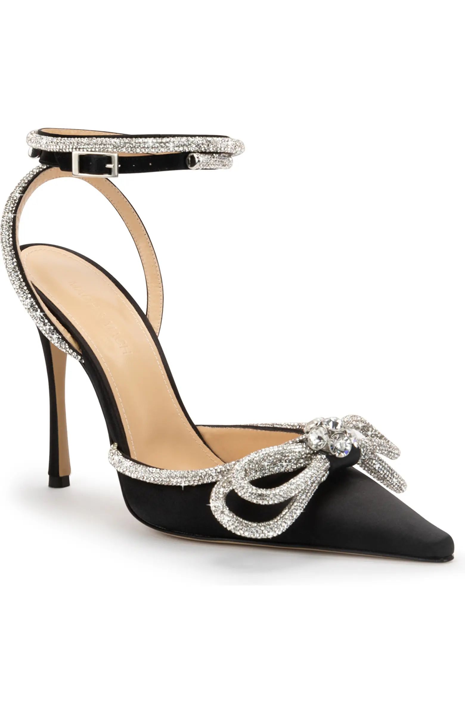Double Crystal Bow Pointed Toe Pump (Women) | Nordstrom
