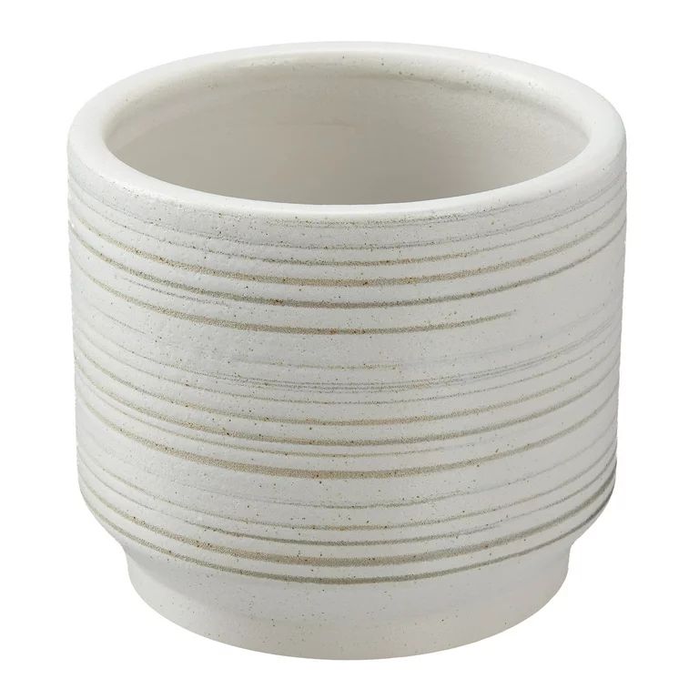Better Homes & Gardens Pottery 6" Teramo Ceramic Planter, White - Walmart.com | Walmart (US)
