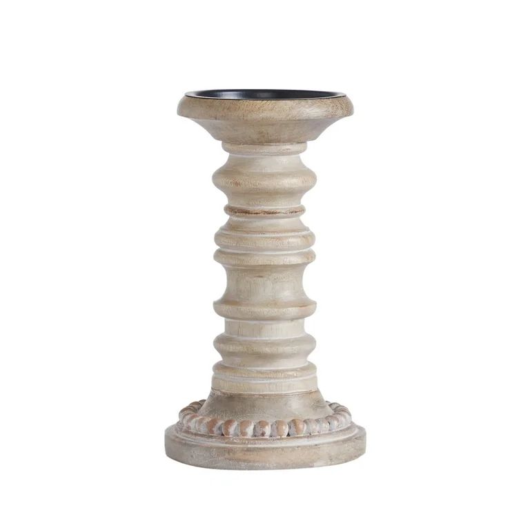 My Texas House Natural Mango Wood Pedestal Candle Holder, 8" Height - Walmart.com | Walmart (US)