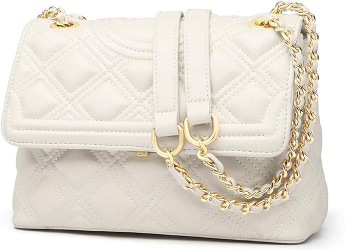 LAORENTOU Women's Leather Shoulder Bags Cowhide Quilted Handbags for Women Satchel Crossbody Bags... | Amazon (US)