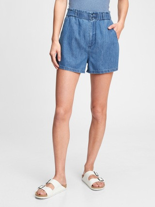 Paperbag Denim Shorts in Tencel&#153 Lyocell | Gap (US)