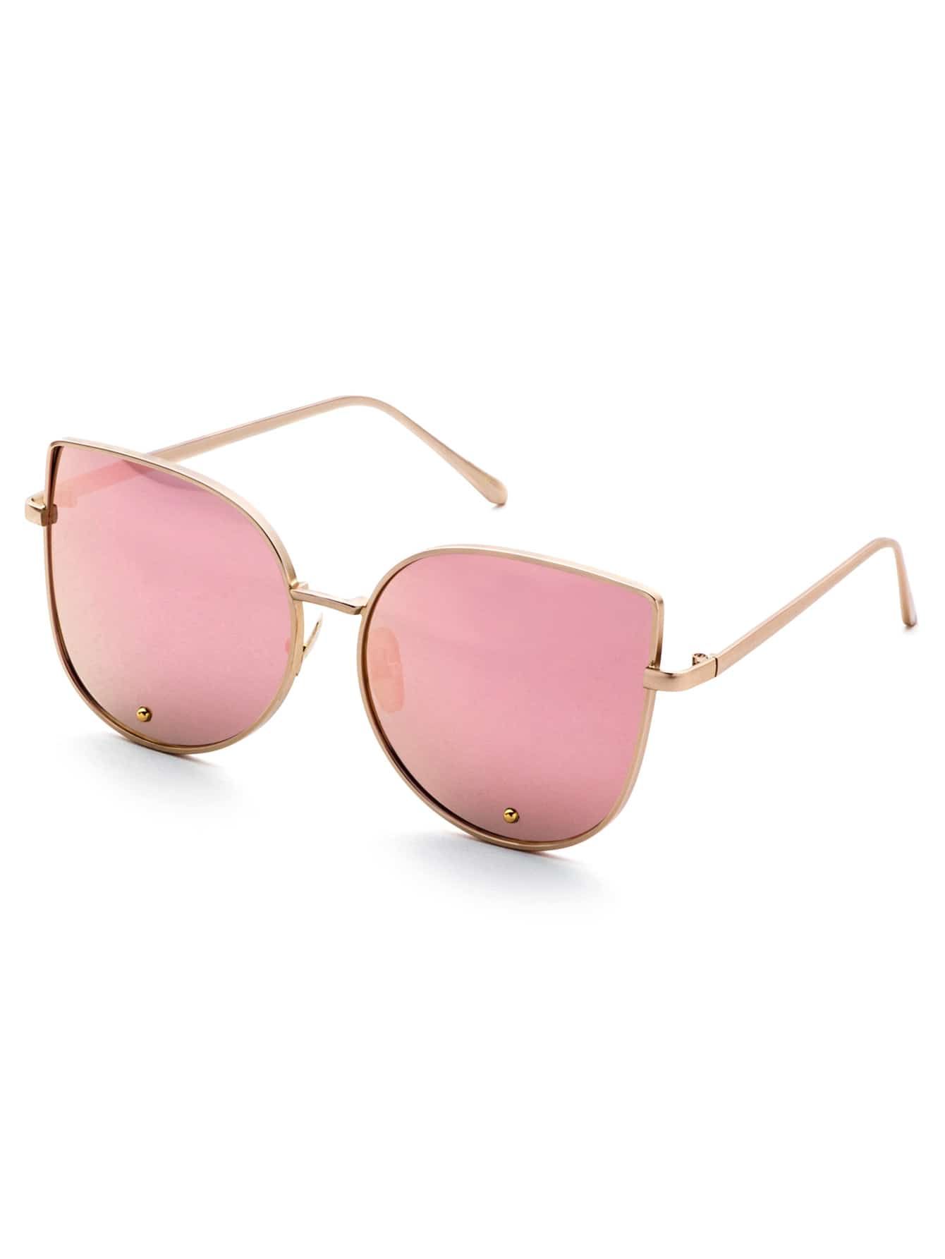 Gold Frame Pink Cat Eye Stylish Sunglasses | SHEIN