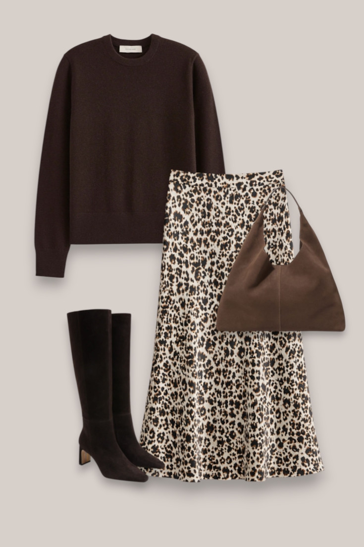 Leopard Skirt + Chocolate Knit
Leopard print + chocolate brown just works 🐆🤎 A simple knit and knee-high suede boots make a statement skirt feel surprisingly easy to wear for fall.

#LTKautumn #LTKdatenight #LTKstyletip