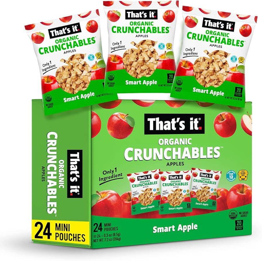 That’s it. Crunchables Fruit Snacks for Kids 100% Organic Apple, Deliciously Healthy and Light,... | Amazon (US)