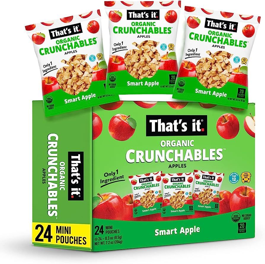 That’s it. Crunchables Fruit Snacks for Kids 100% Organic Apple, Deliciously Healthy and Light,... | Amazon (US)