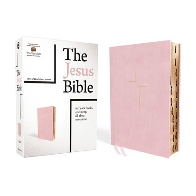 The Jesus Bible, NIV Edition, Leathersoft Over Board, Pink, Indexed, Comfort Print - by  Zondervan (Hardcover) | Target