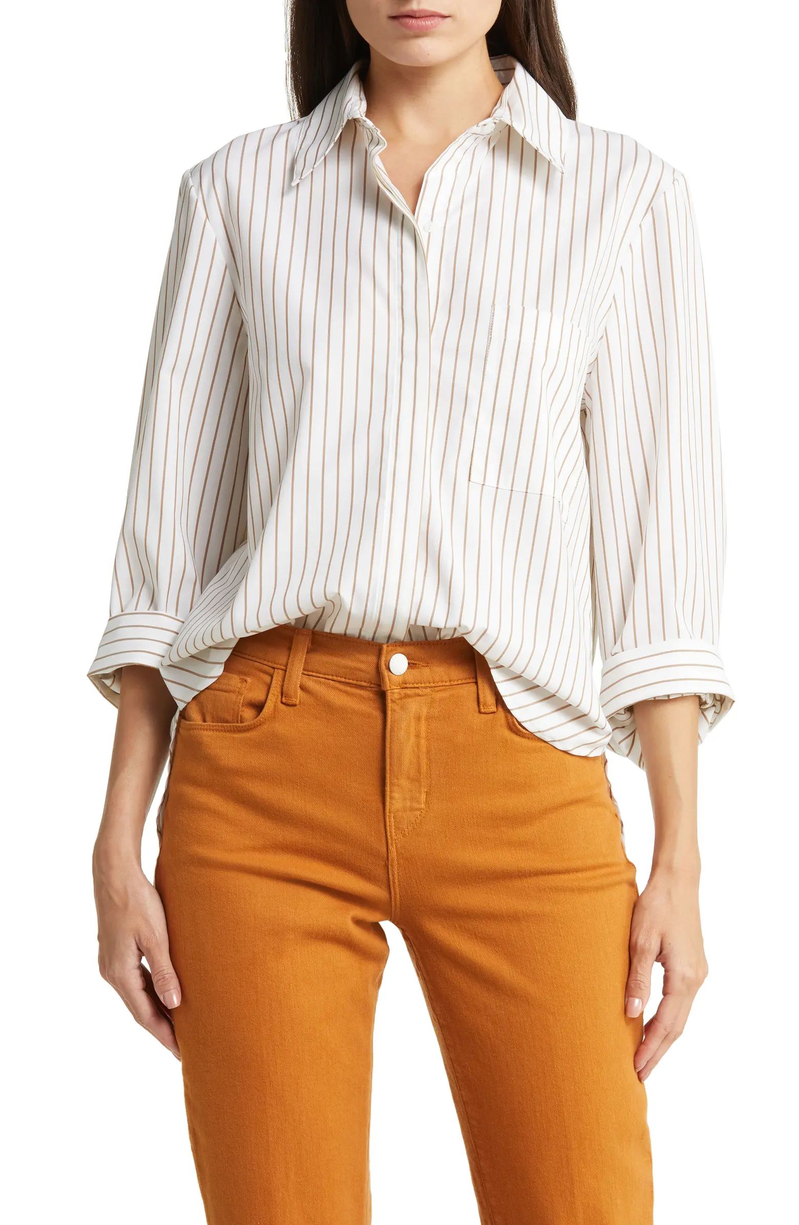 TWP The Boyfriend Stripe Cotton Button-Up Shirt | Nordstrom | Nordstrom